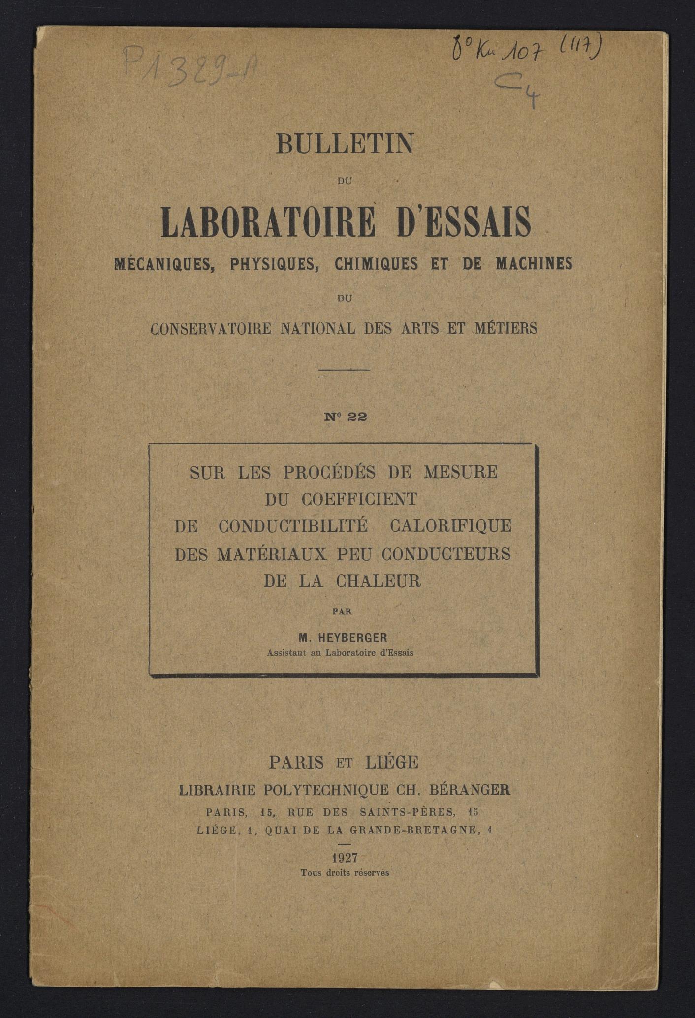 Page de titre du P1329-A.22