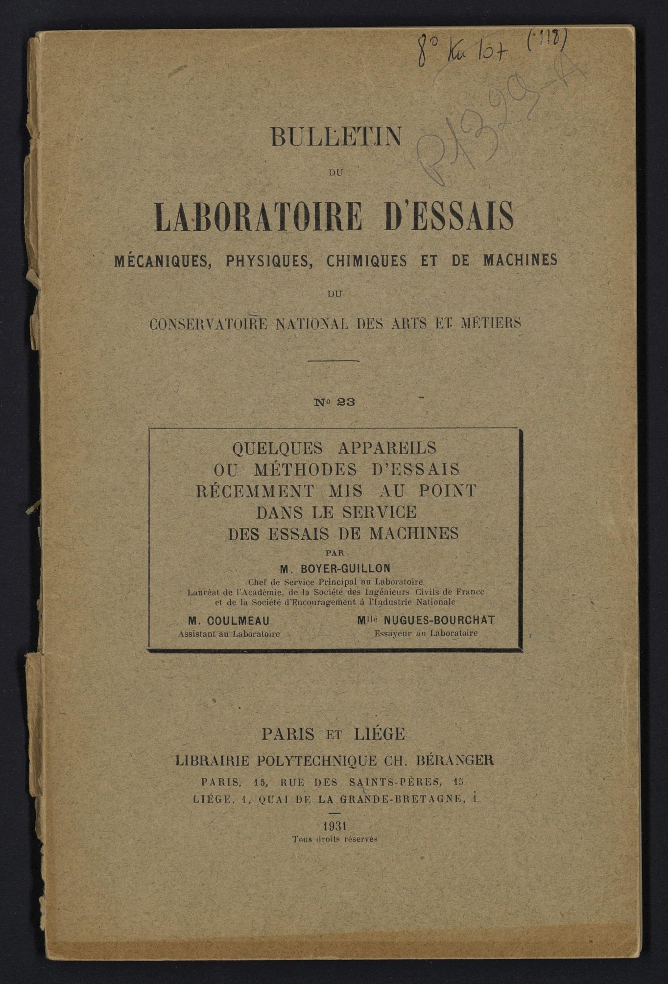 Page de titre du P1329-A.23