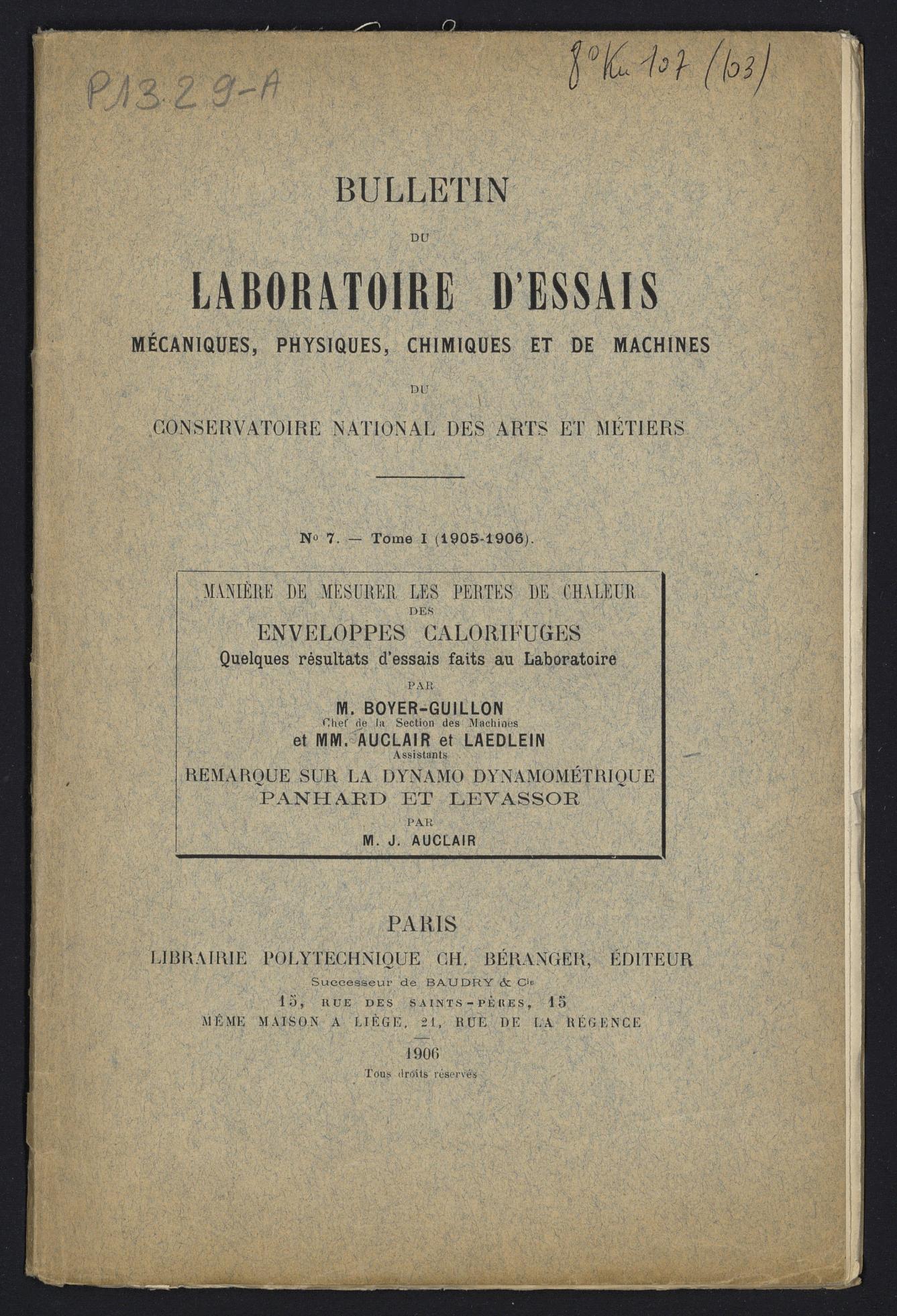 Page de titre du P1329-A.7