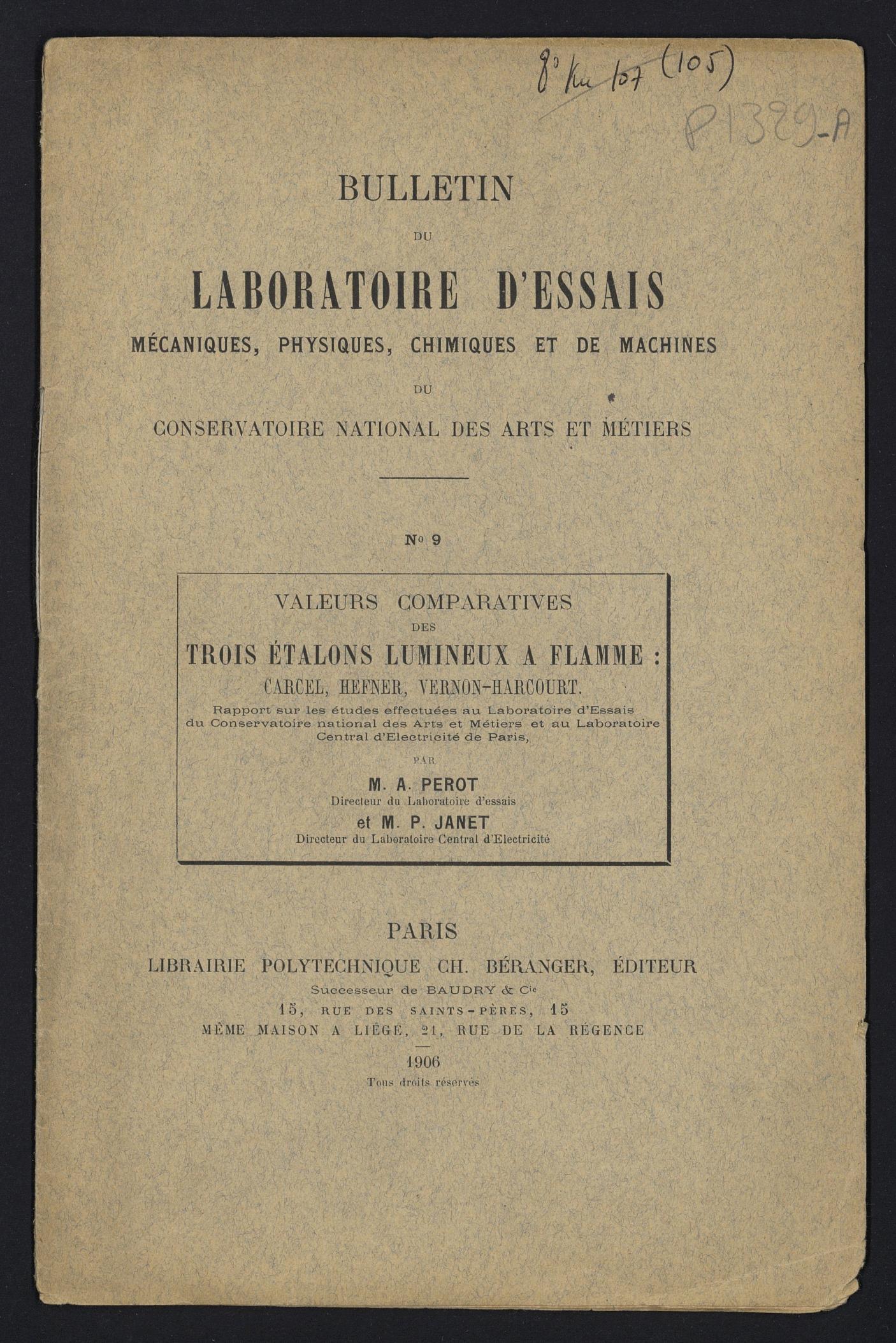Page de titre du P1329-A.9