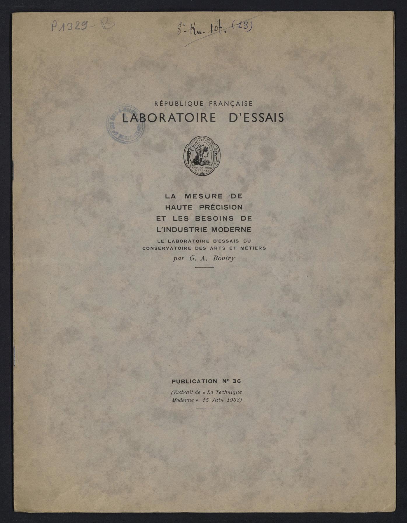 Page de titre du P1329-B.12