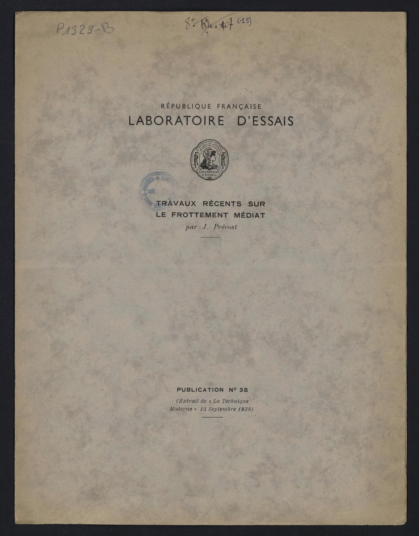 Page de titre du P1329-B.14