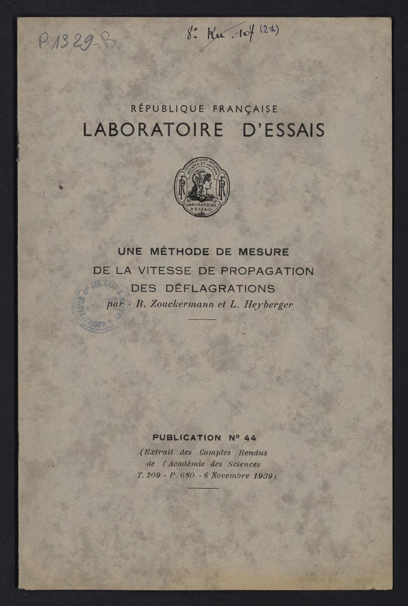 Page de titre du P1329-B.20