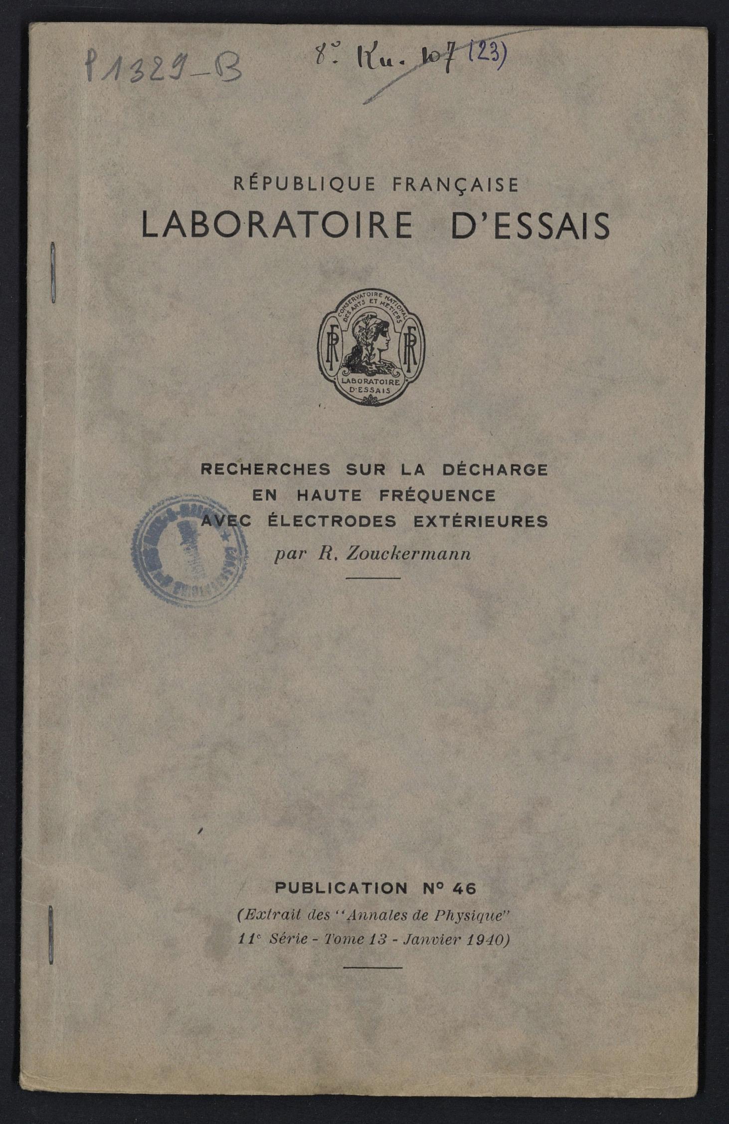 Page de titre du P1329-B.22