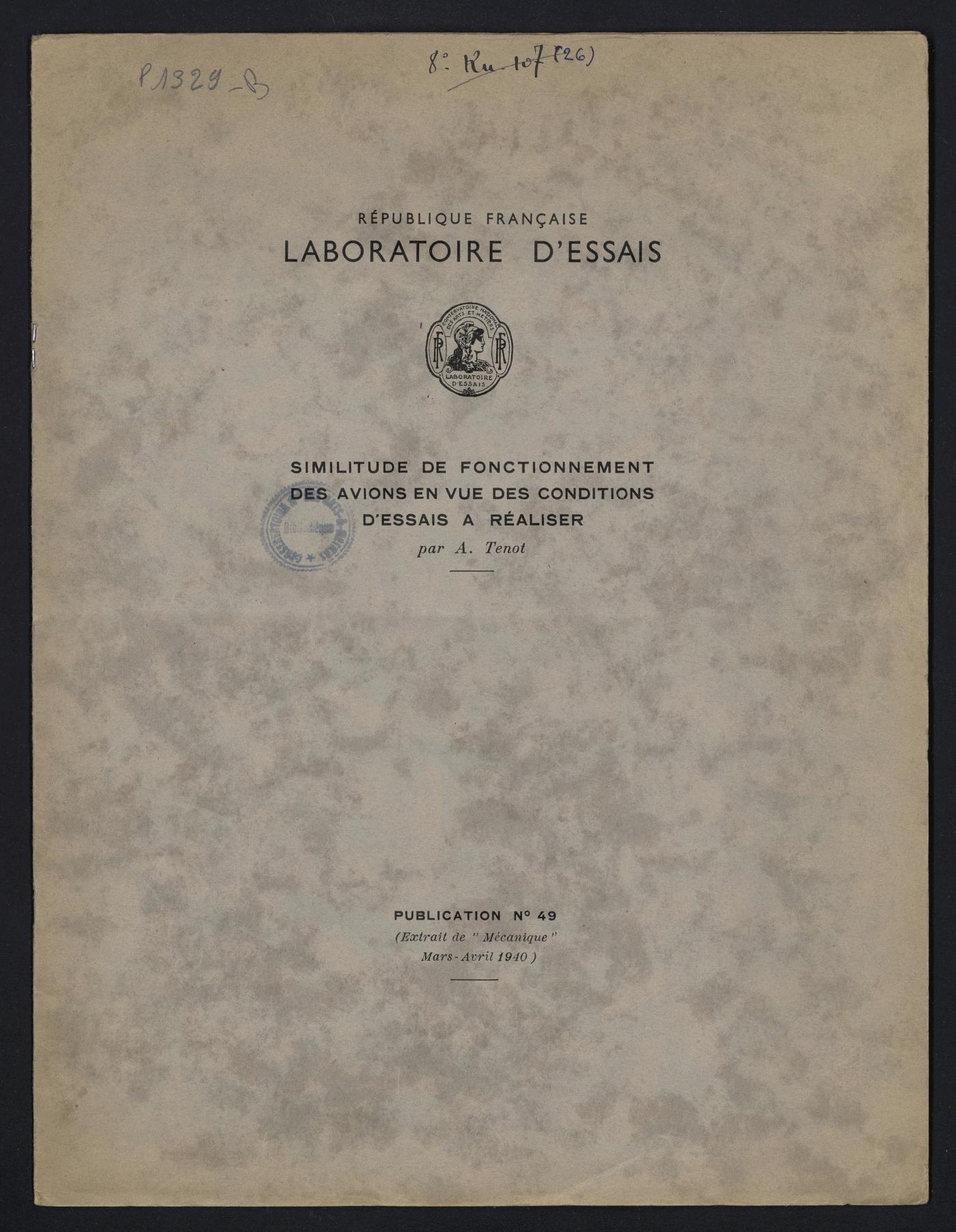 Page de titre du P1329-B.25