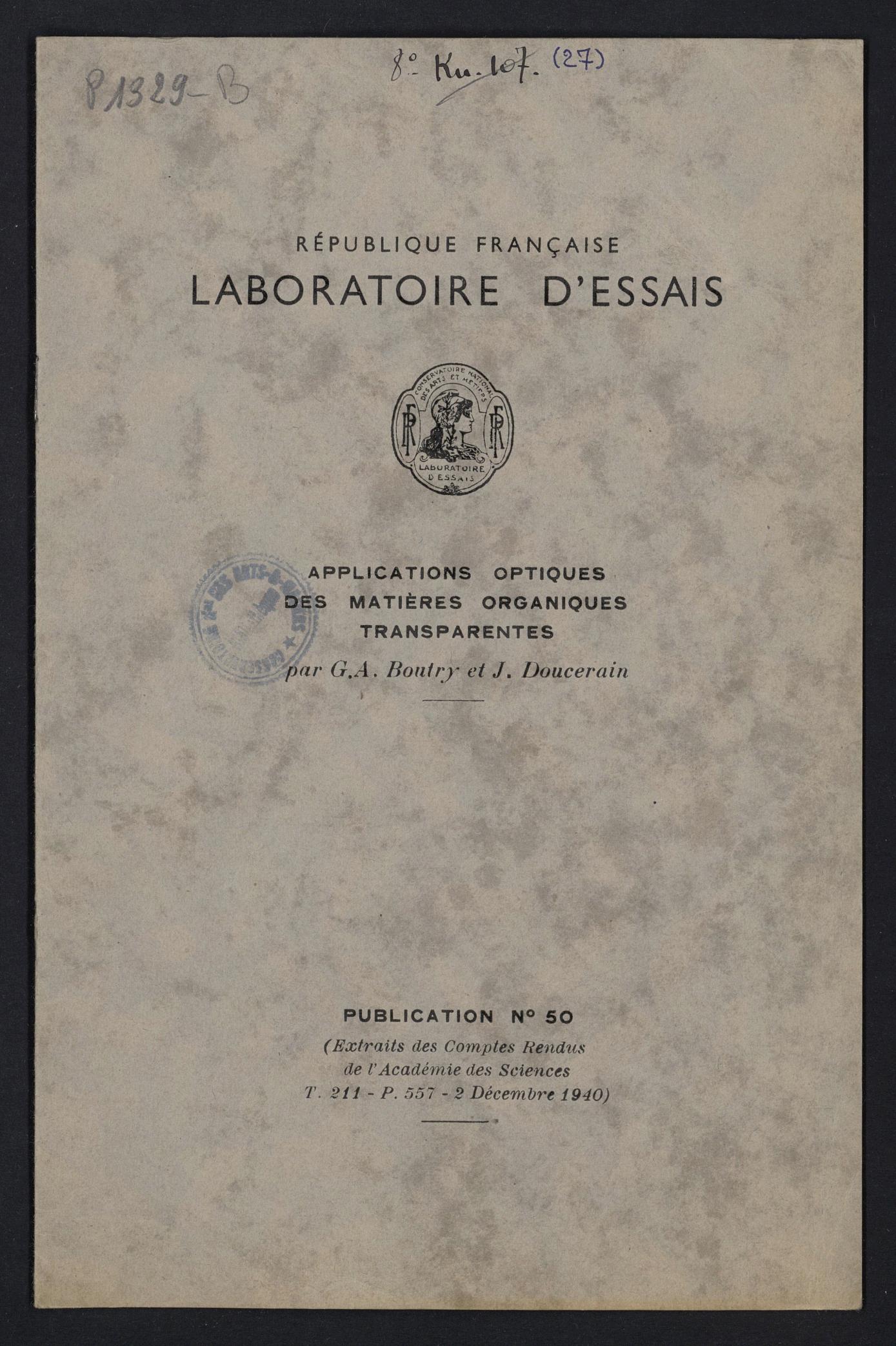 Page de titre du P1329-B.26