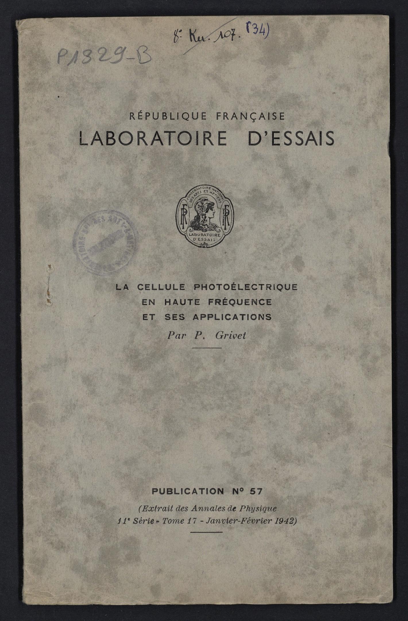 Page de titre du P1329-B.33
