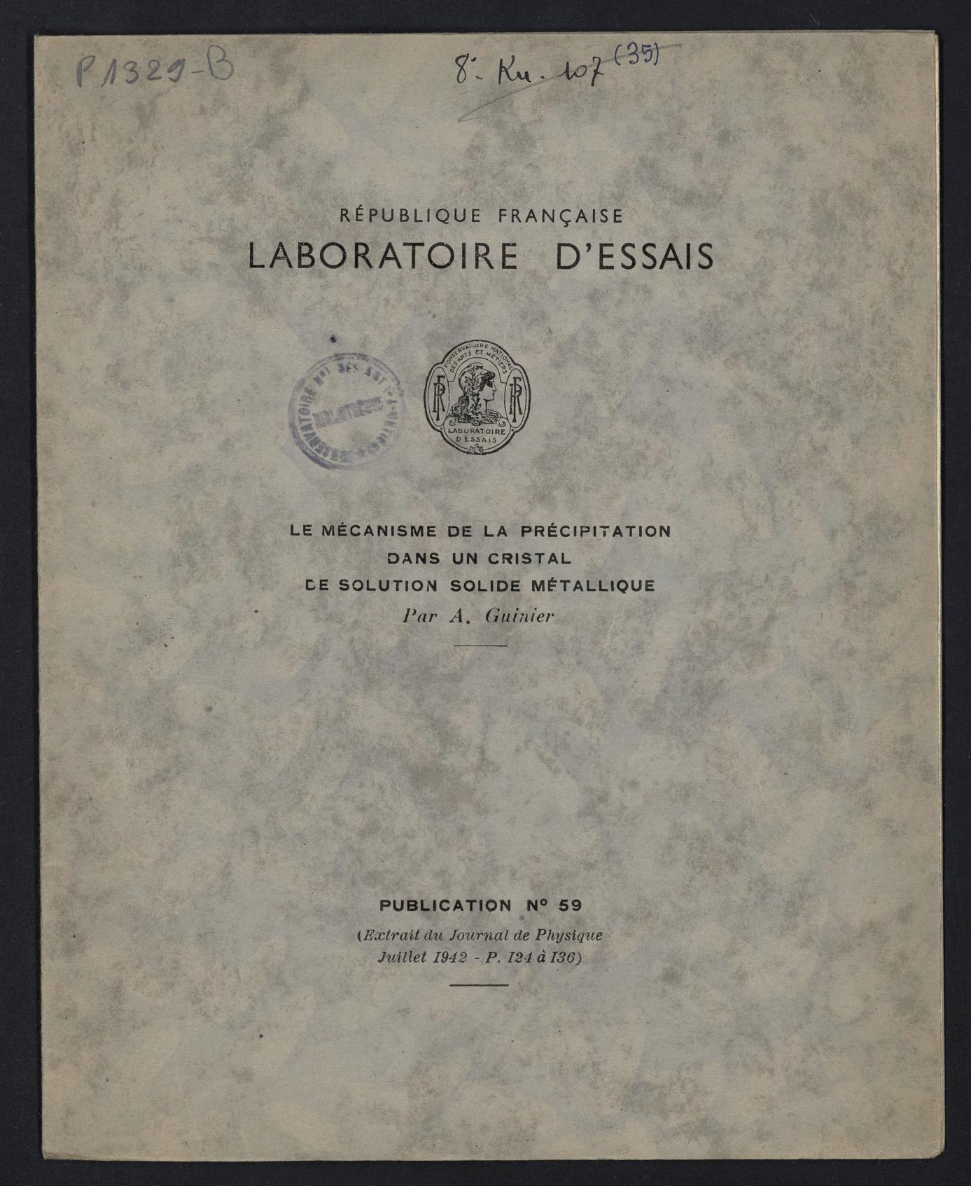 Page de titre du P1329-B.34