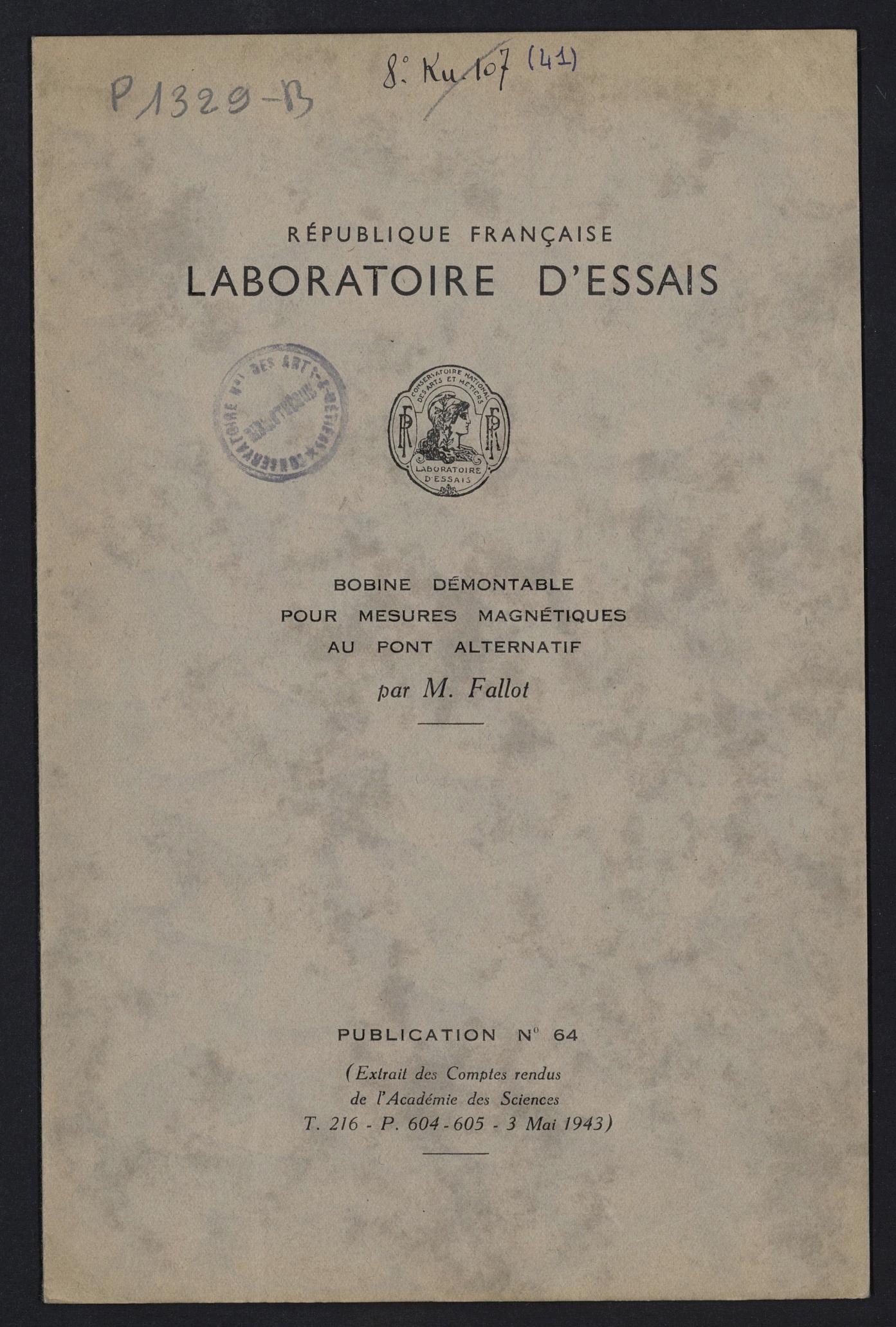 Page de titre du P1329-B.38