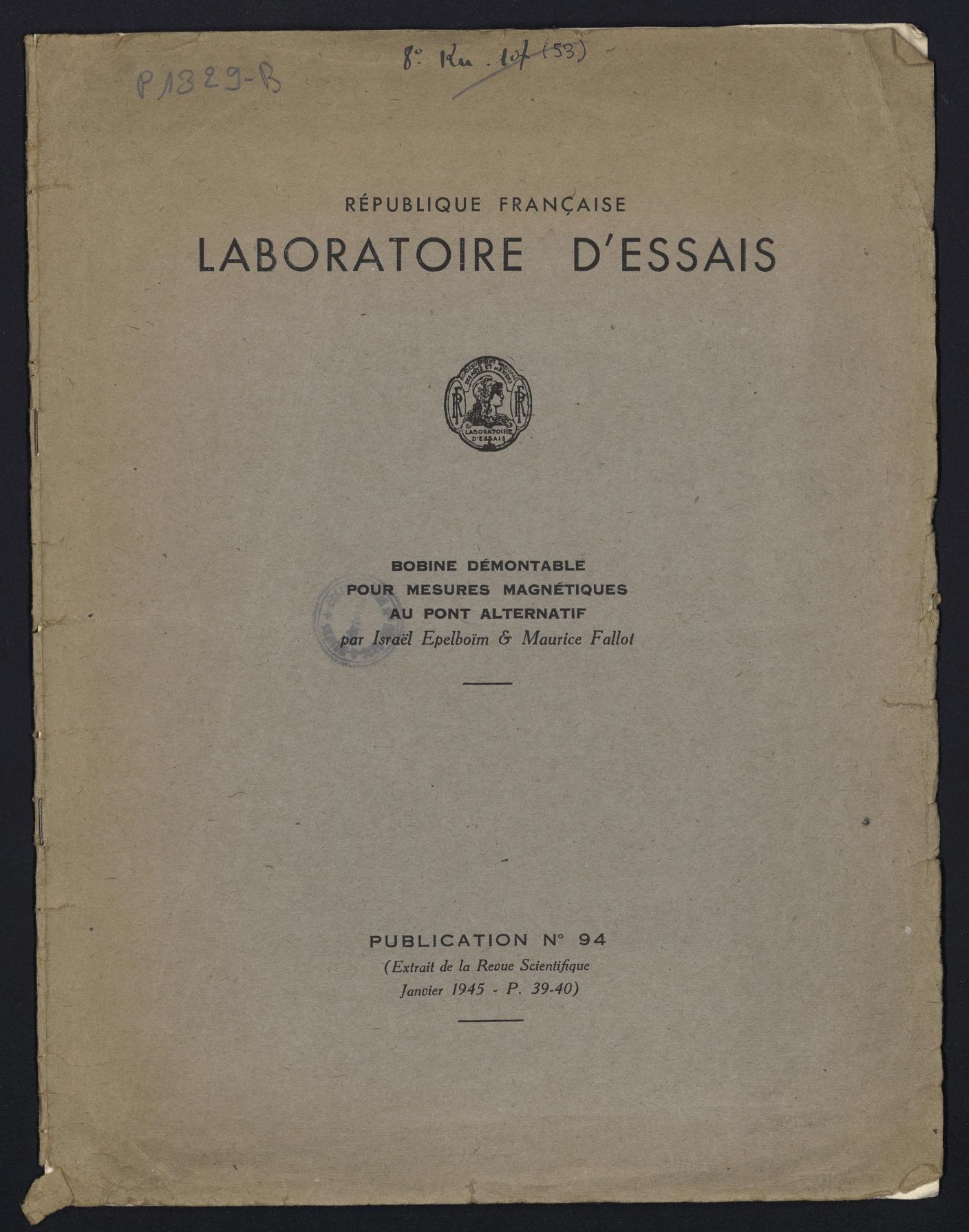 Page de titre du P1329-B.51