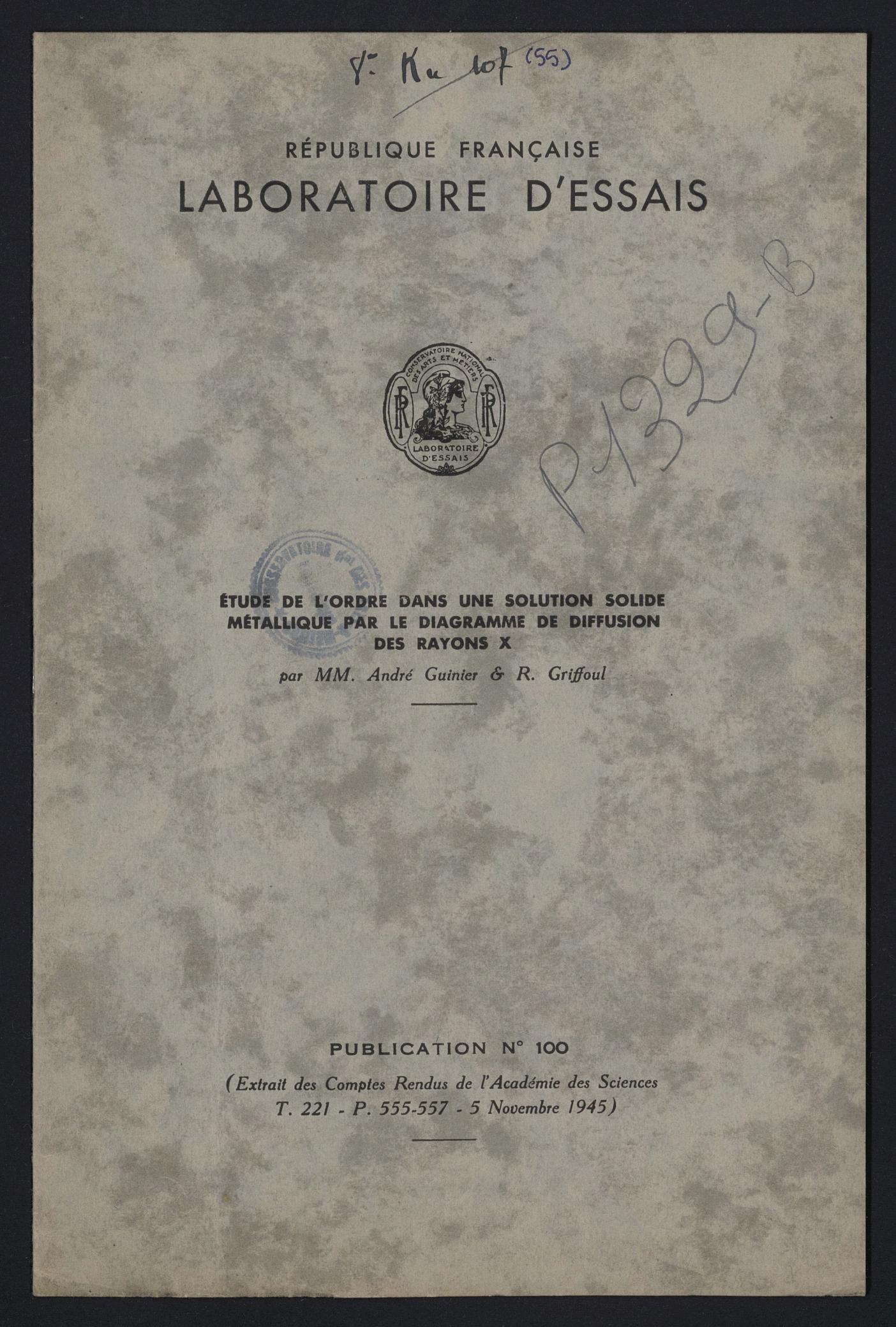 Page de titre du P1329-B.54