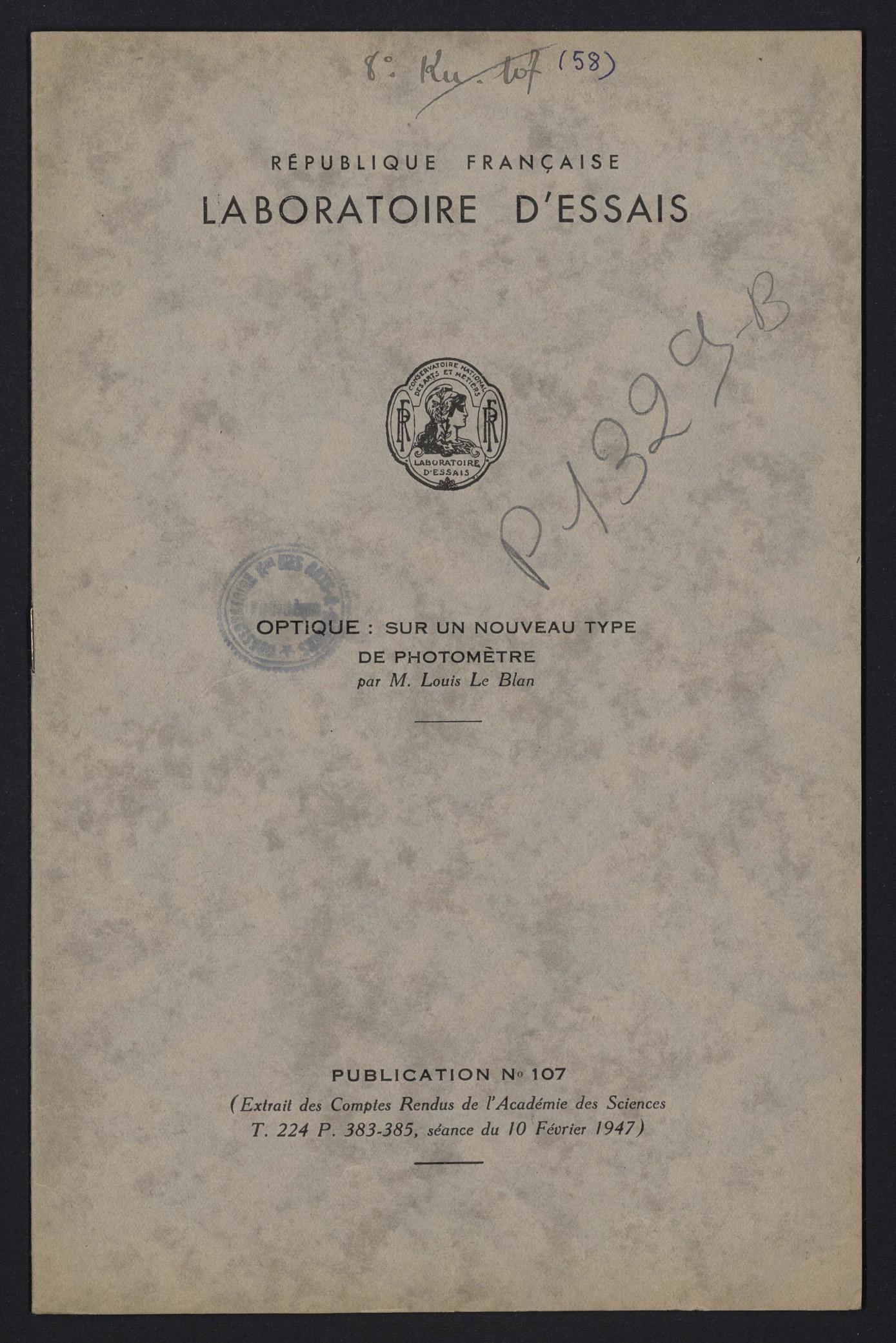 Page de titre du P1329-B.57