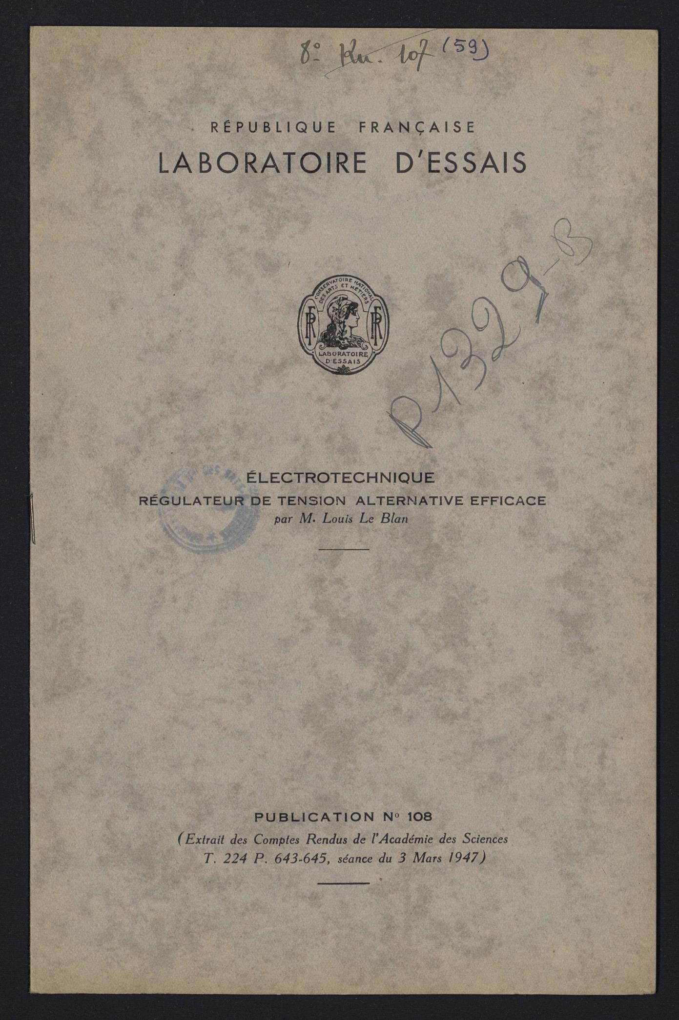 Page de titre du P1329-B.58