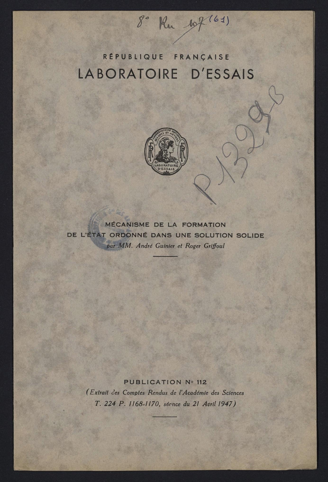 Page de titre du P1329-B.60