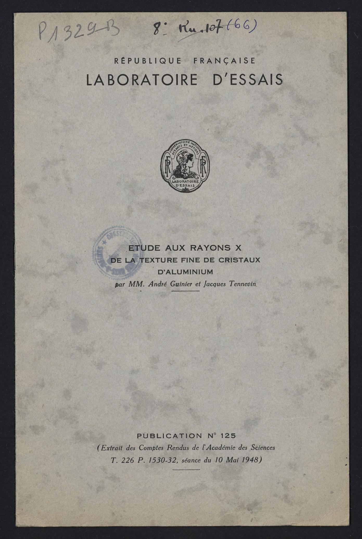 Page de titre du P1329-B.66