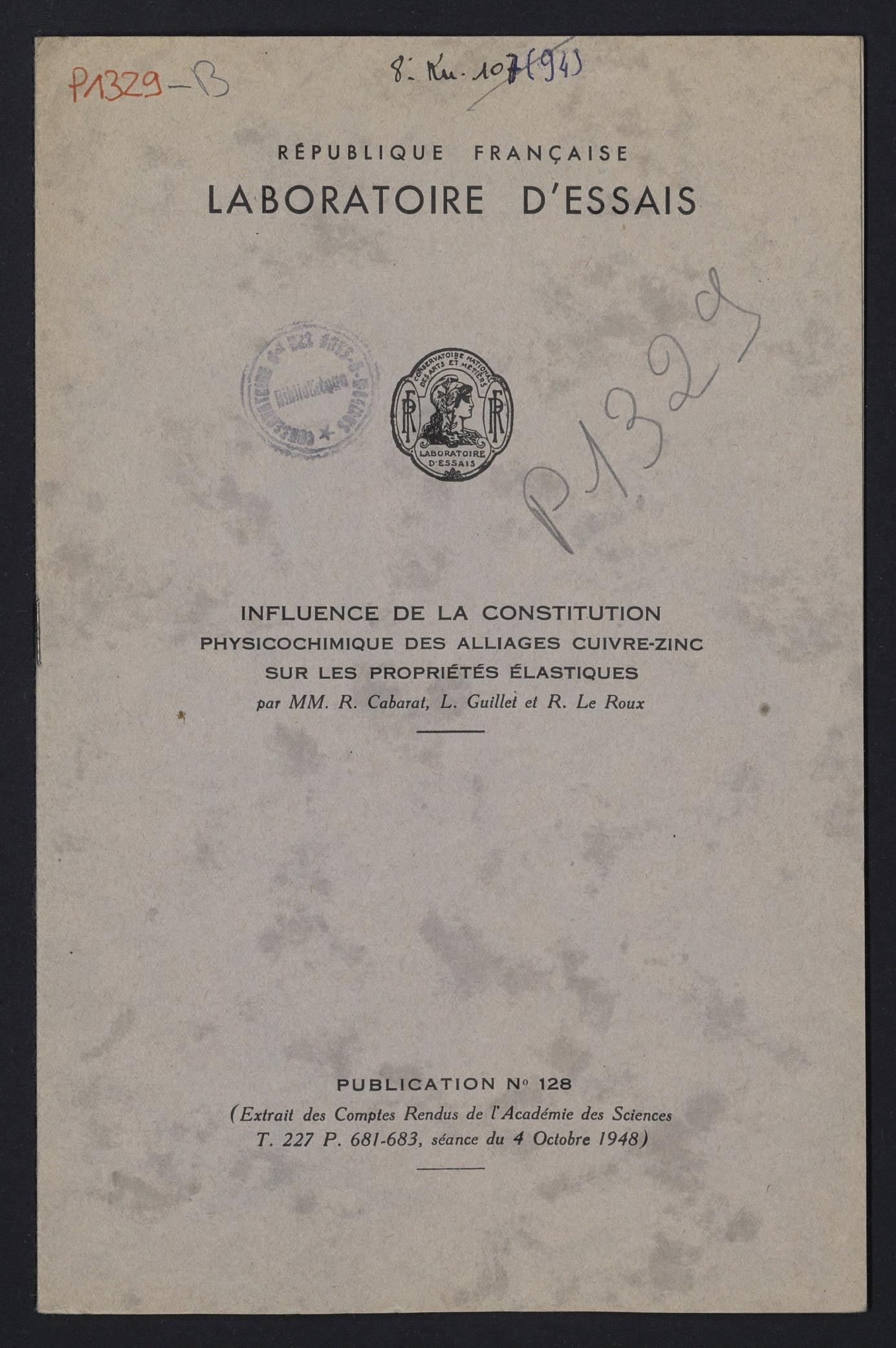 Page de titre du P1329-B.69