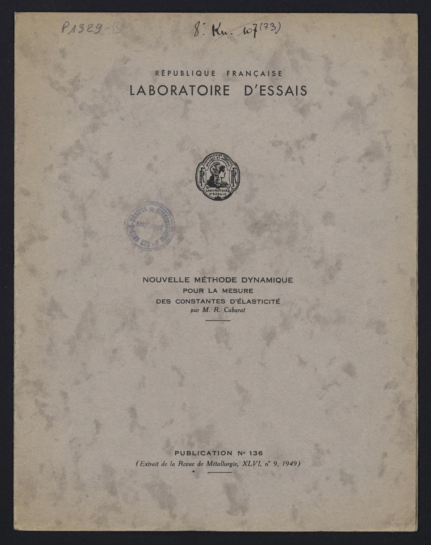 Page de titre du P1329-B.77