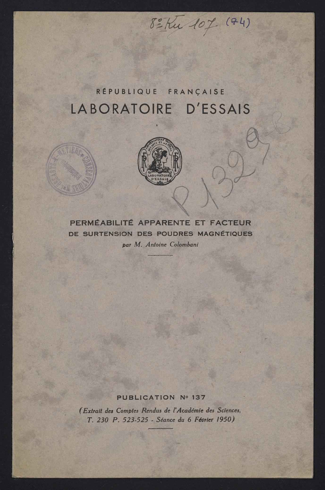 Page de titre du P1329-B.78