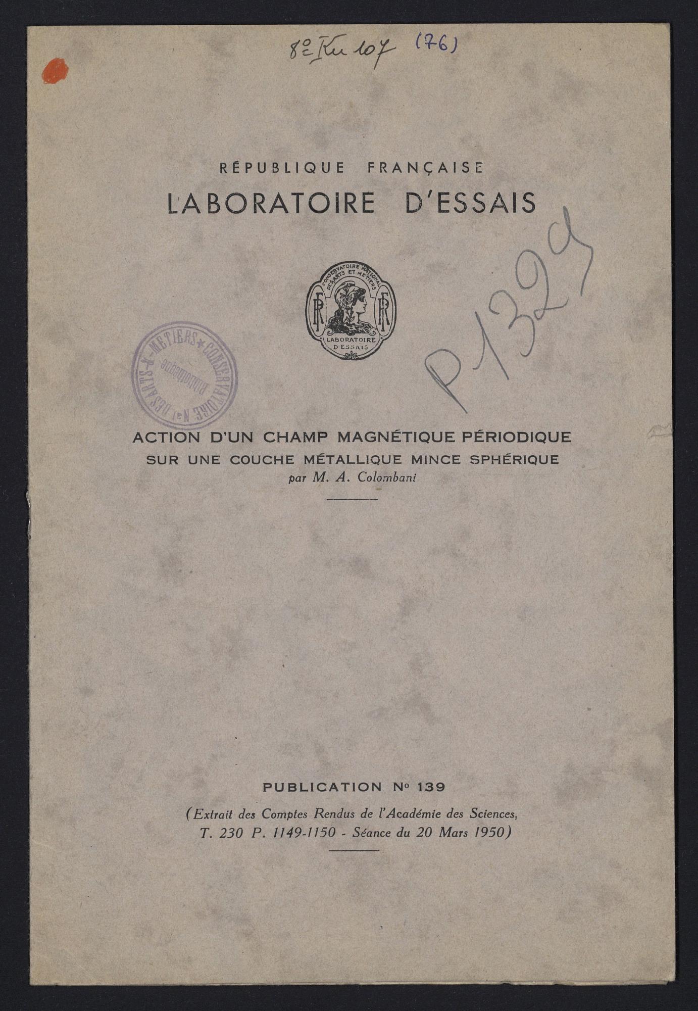 Page de titre du P1329-B.80