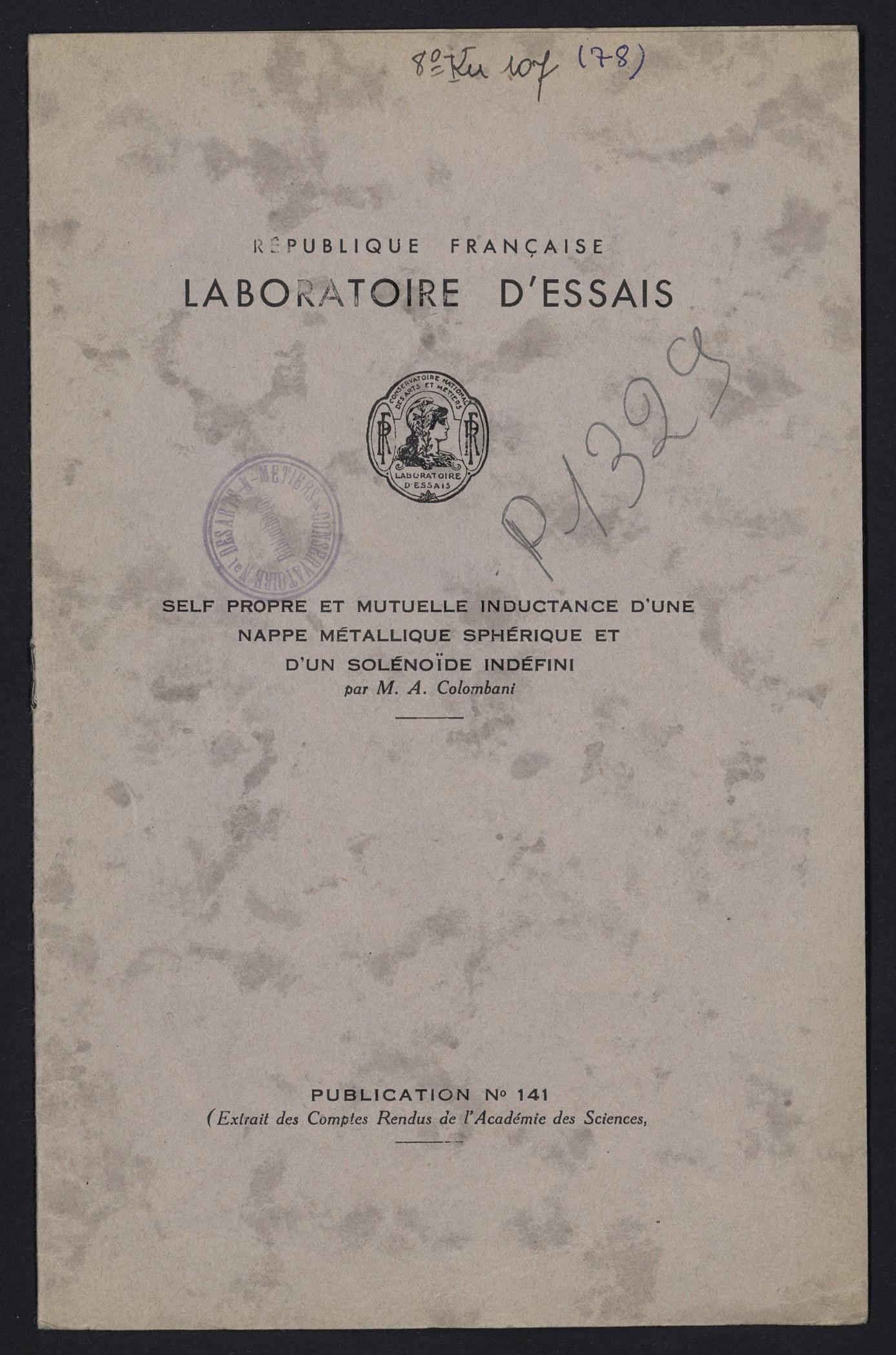 Page de titre du P1329-B.82