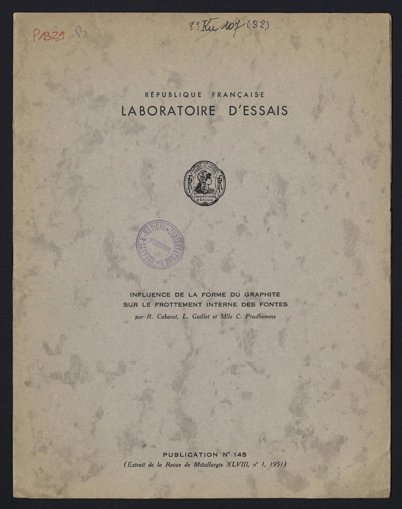 Page de titre du P1329-B.86