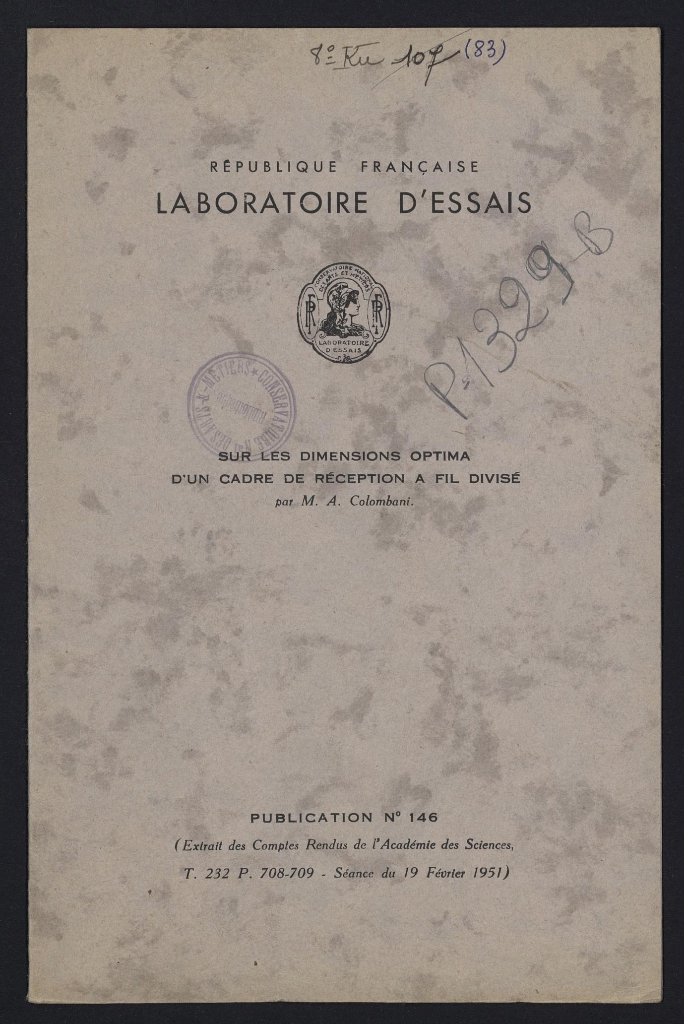Page de titre du P1329-B.87
