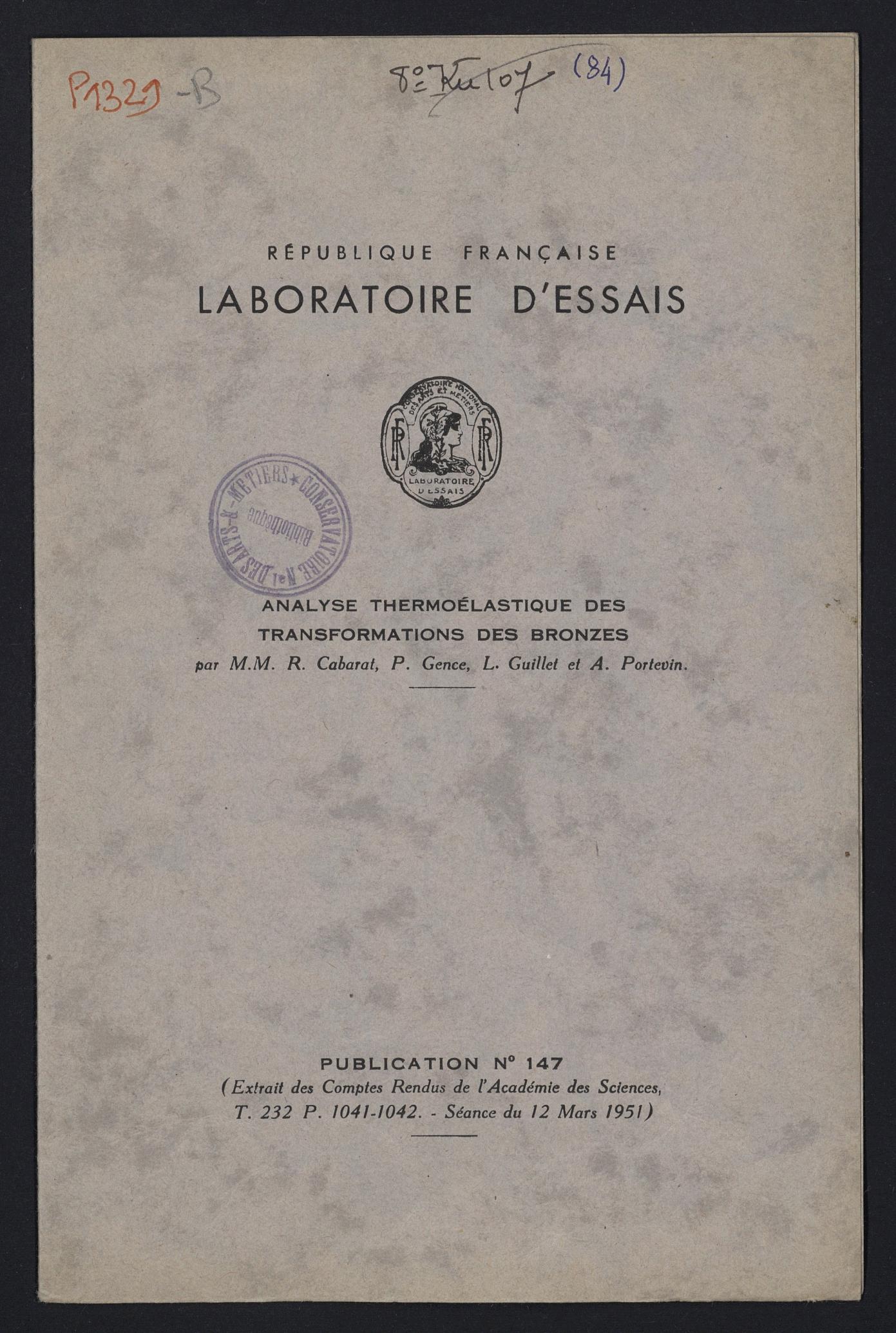 Page de titre du P1329-B.88