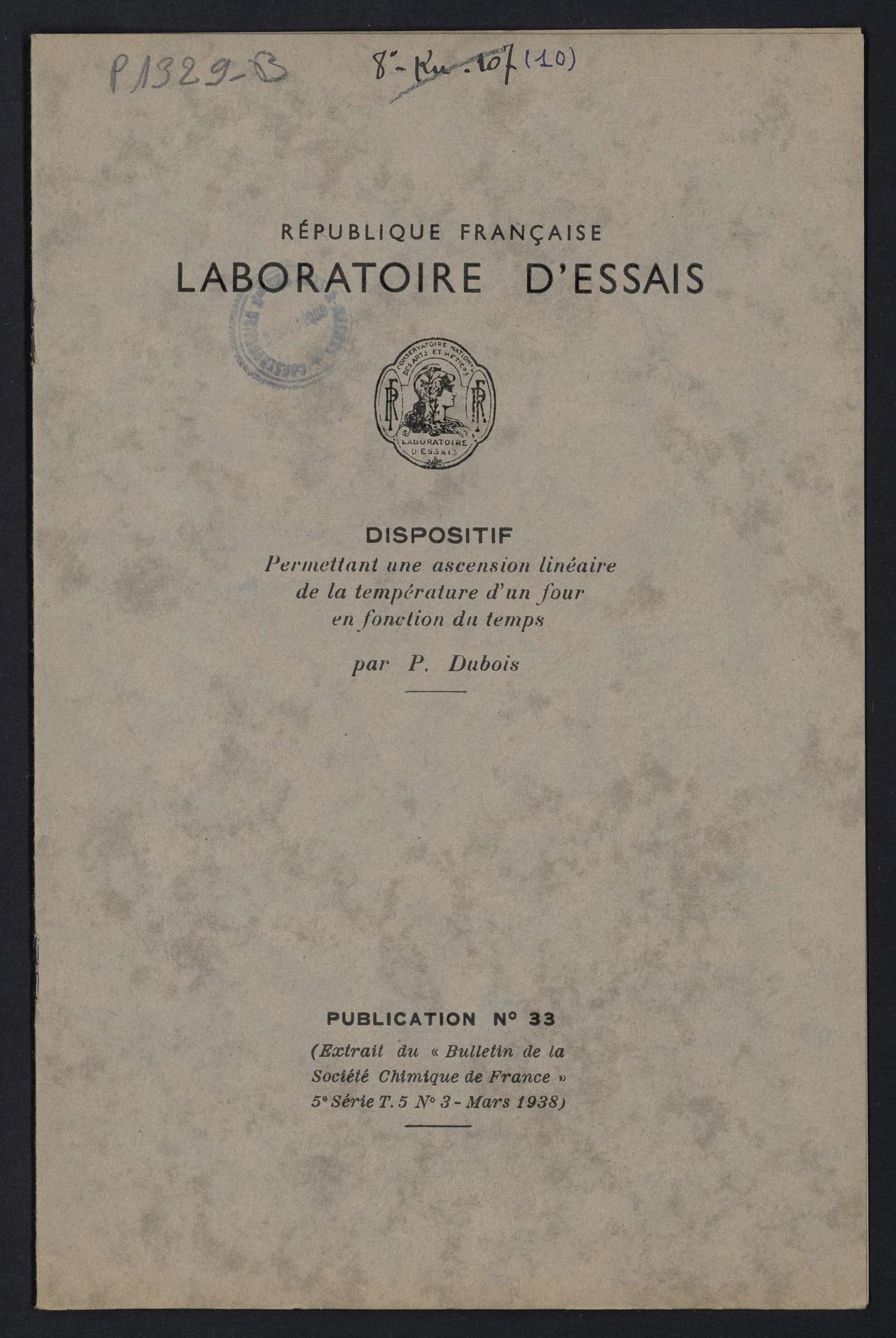 Page de titre du P1329-B.9