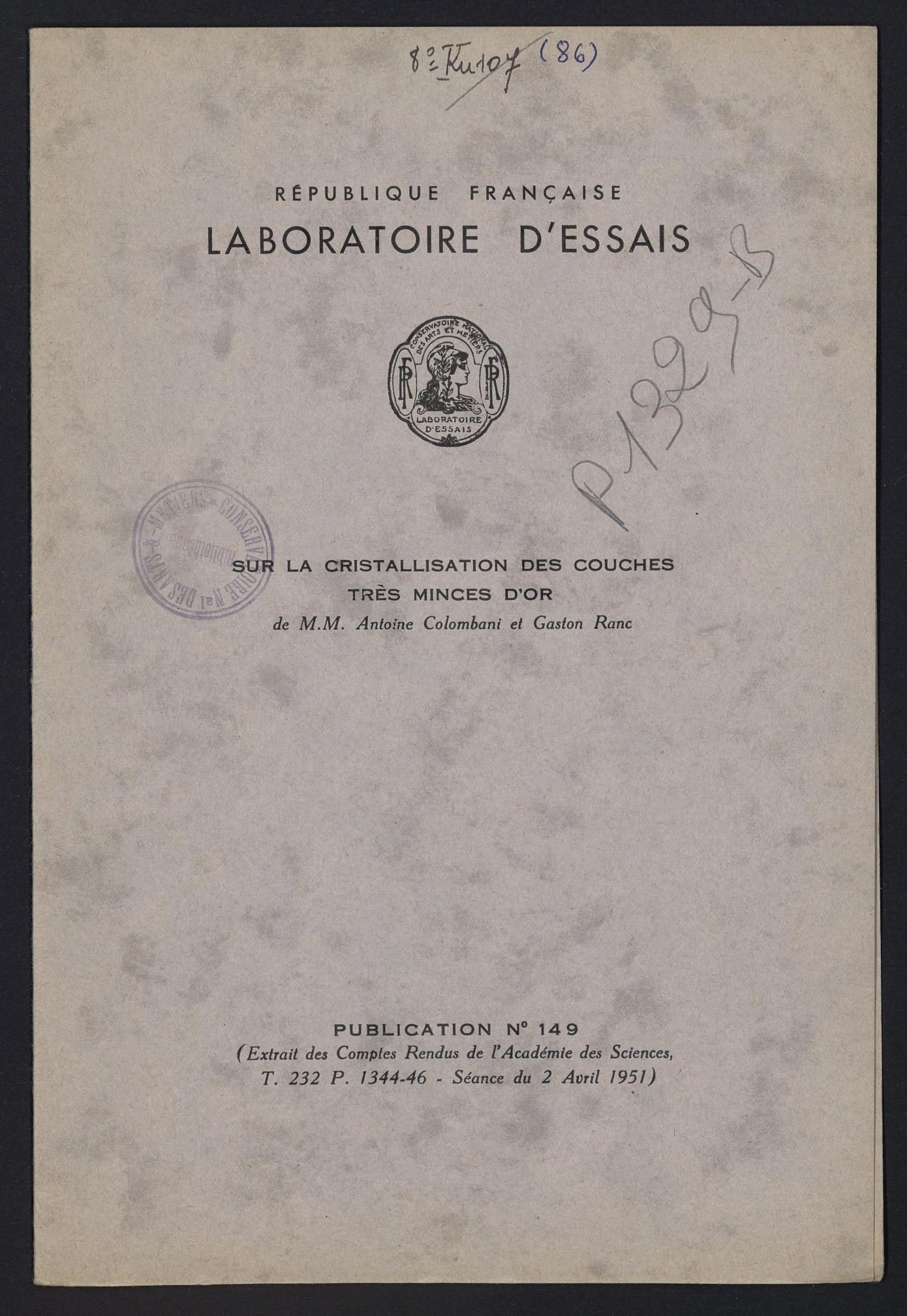 Page de titre du P1329-B.90