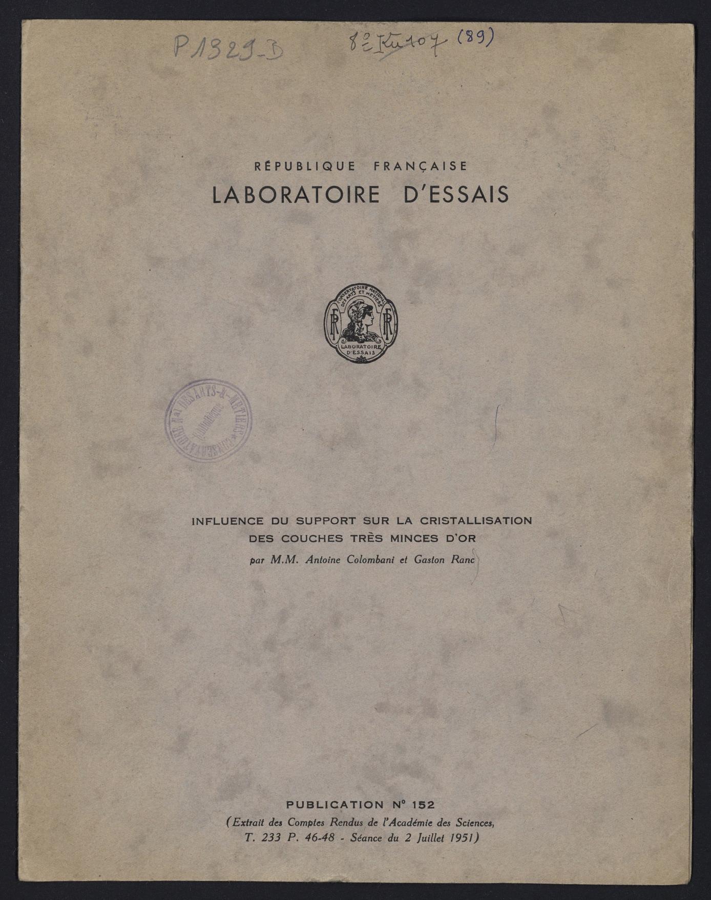 Page de titre du P1329-B.93