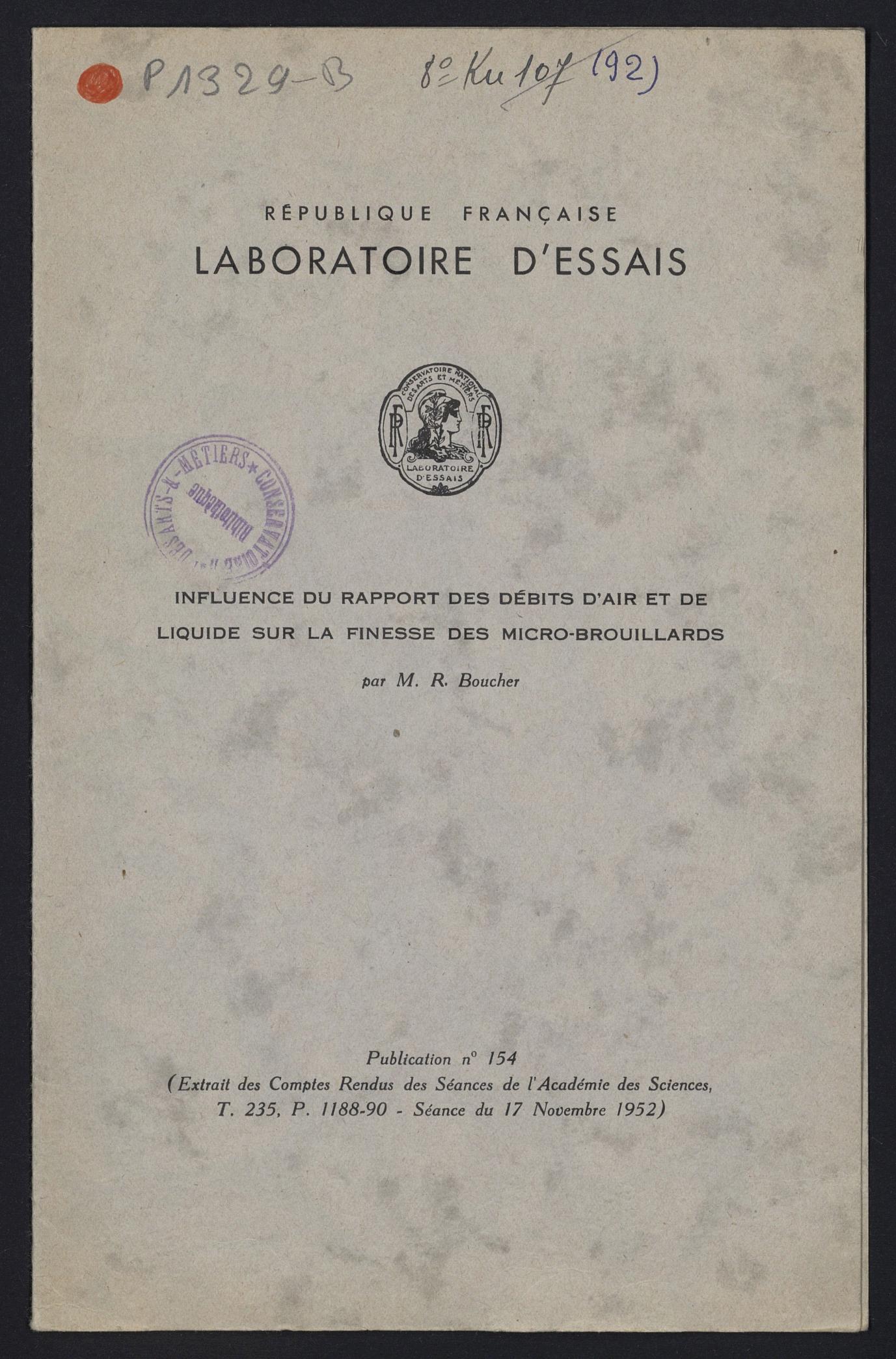 Page de titre du P1329-B.95