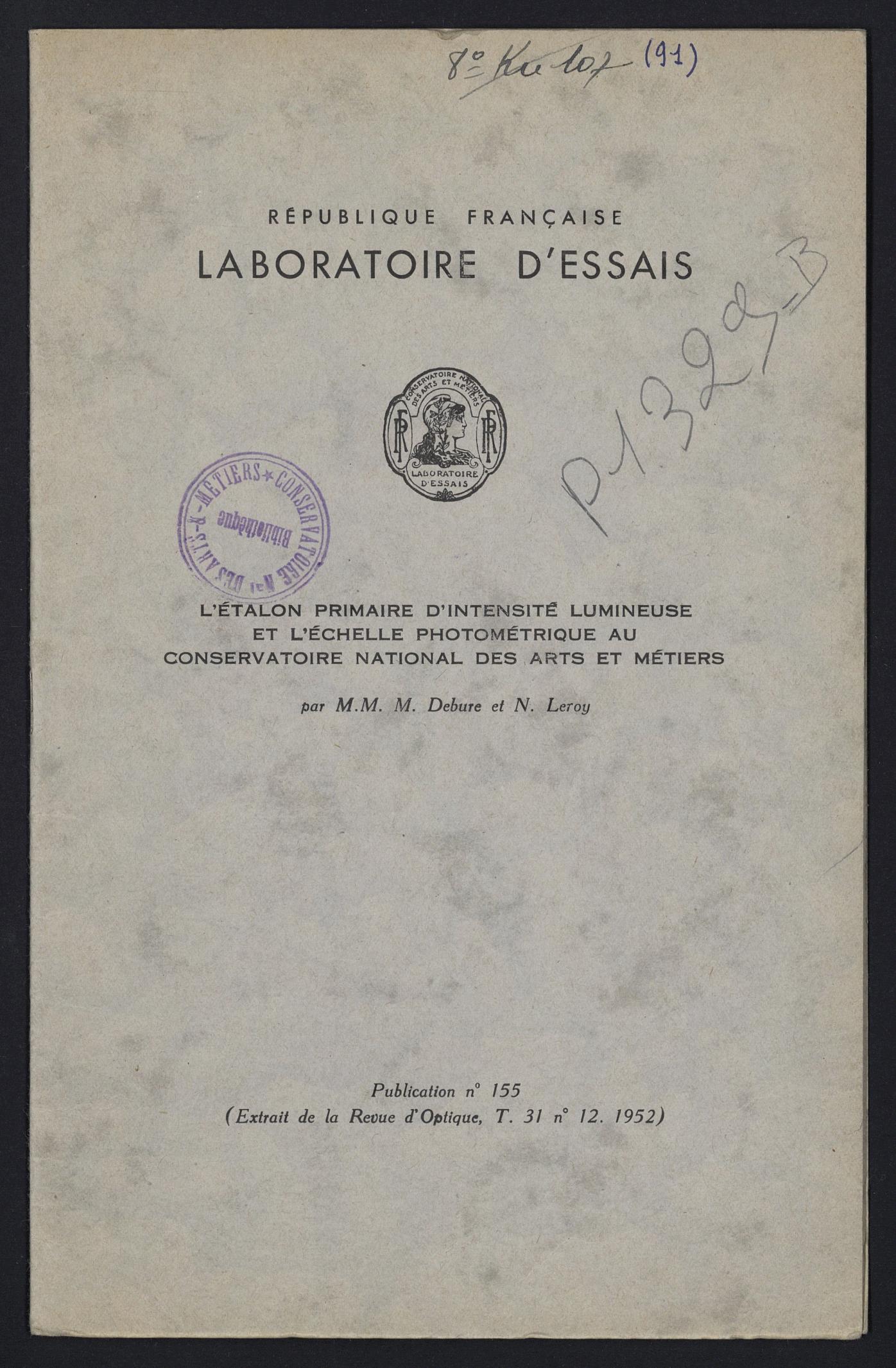 Page de titre du P1329-B.96