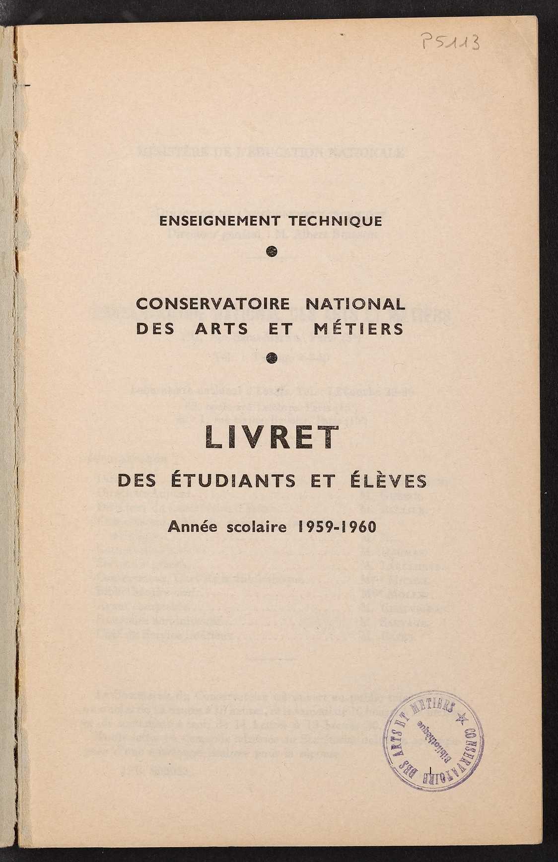 Page de titre du P5113.25