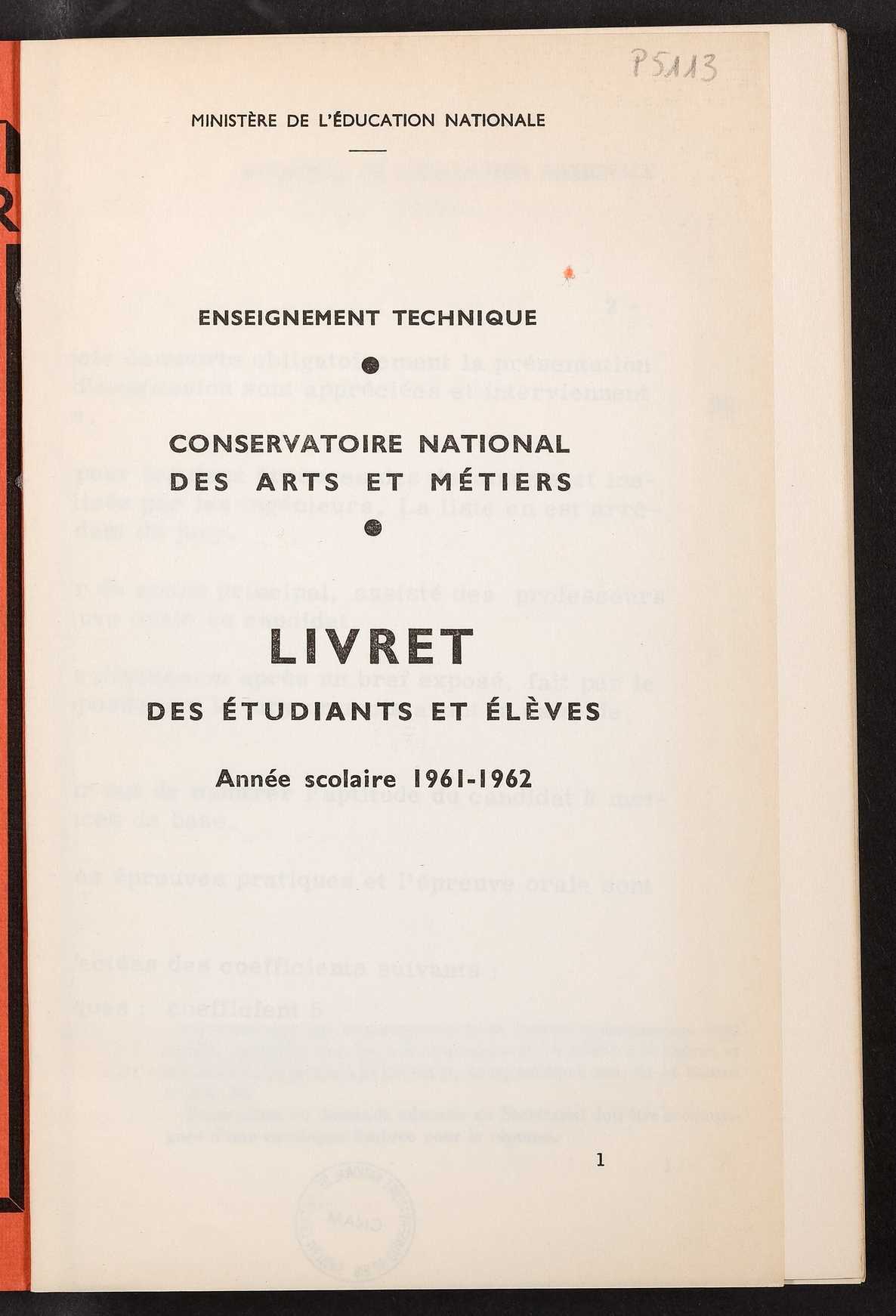 Page de titre du P5113.27