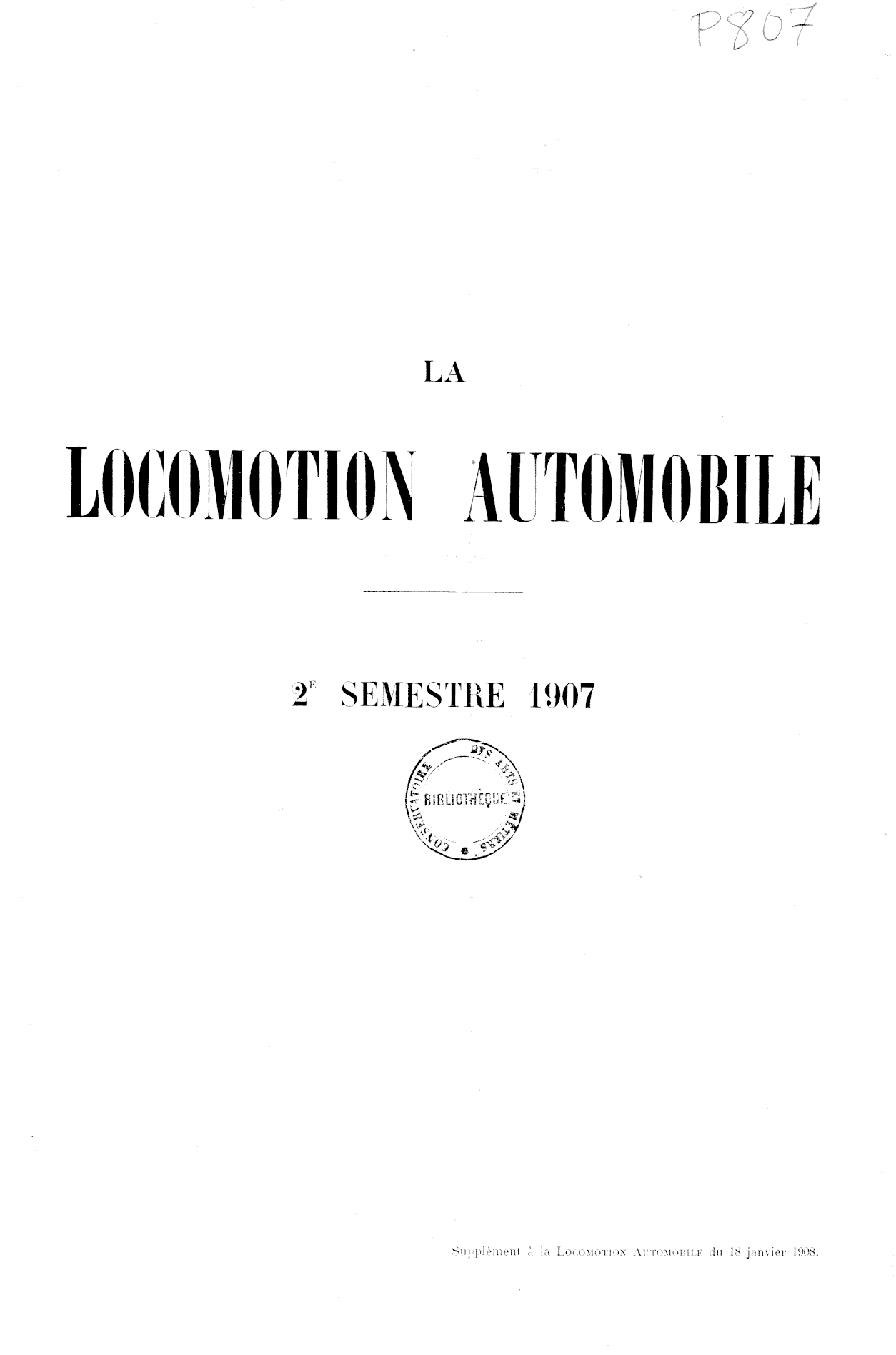 Page de titre du P807.16