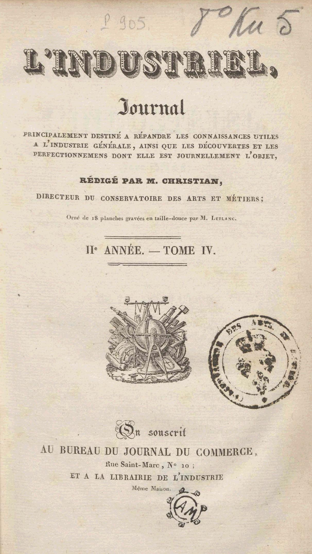 Page de titre du P905.4