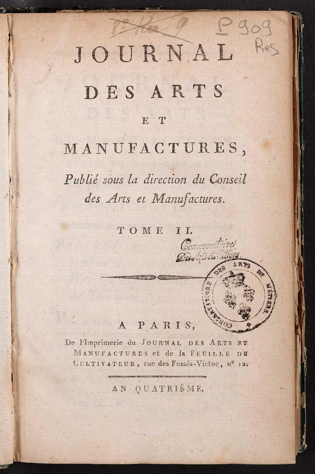 Page de titre du P909RES.2