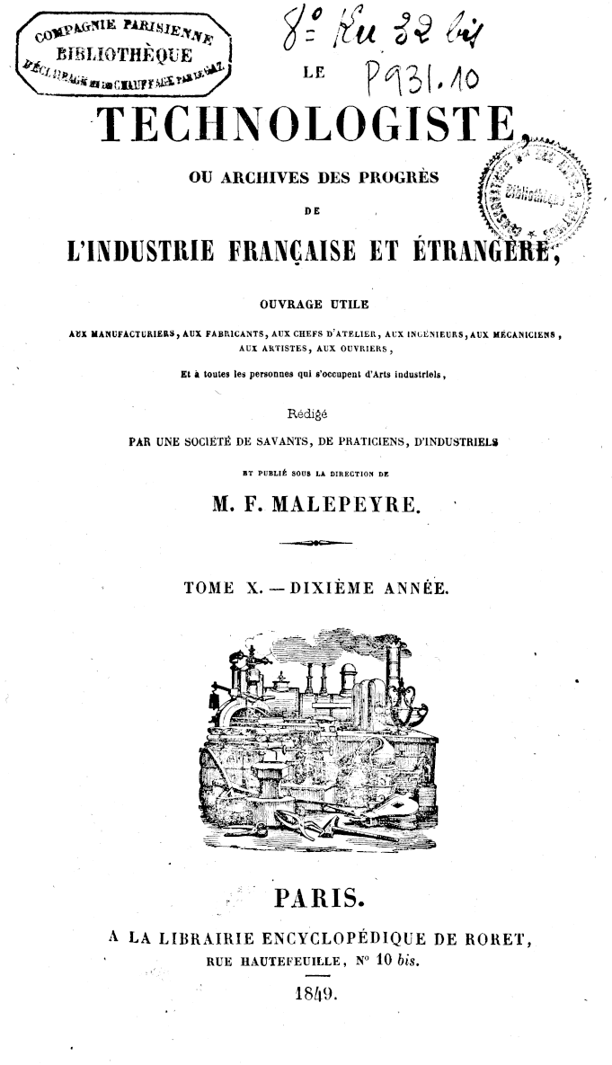 Page de titre du P931.10