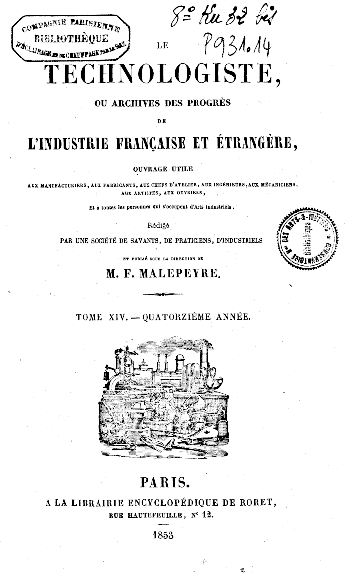 Page de titre du P931.14