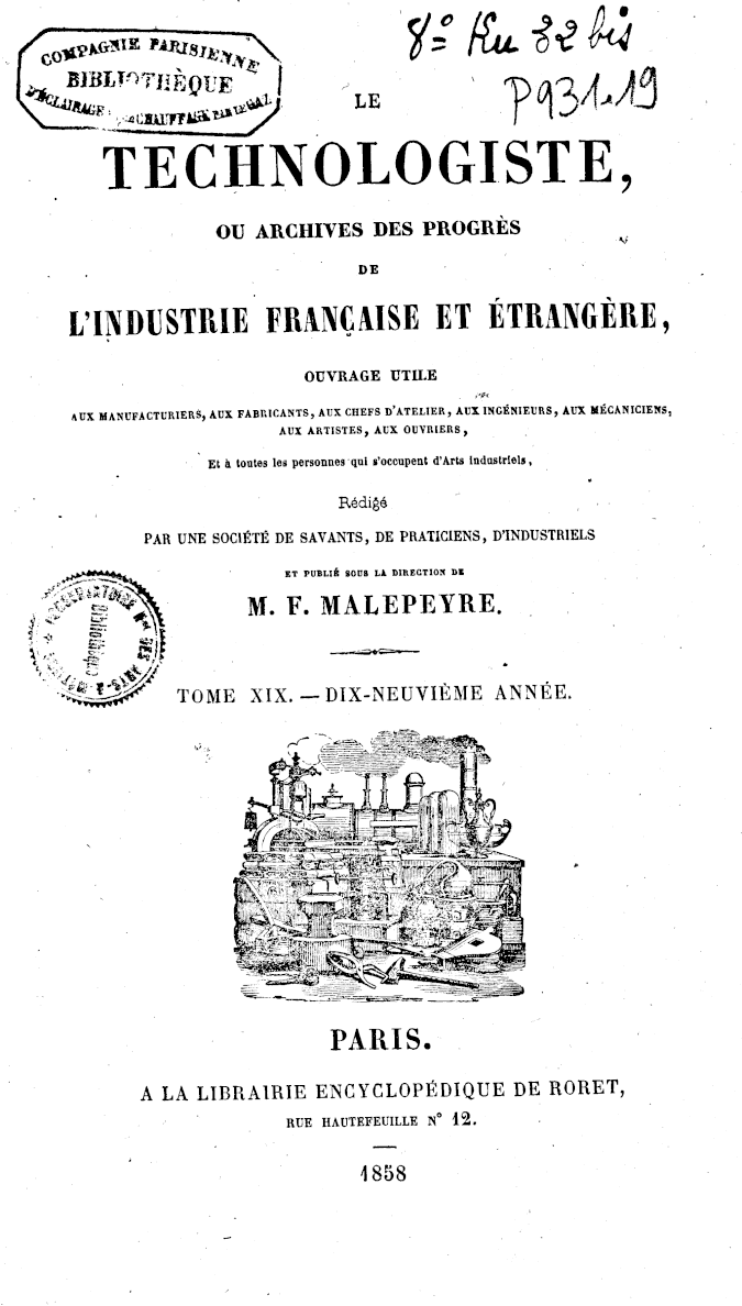 Page de titre du P931.19