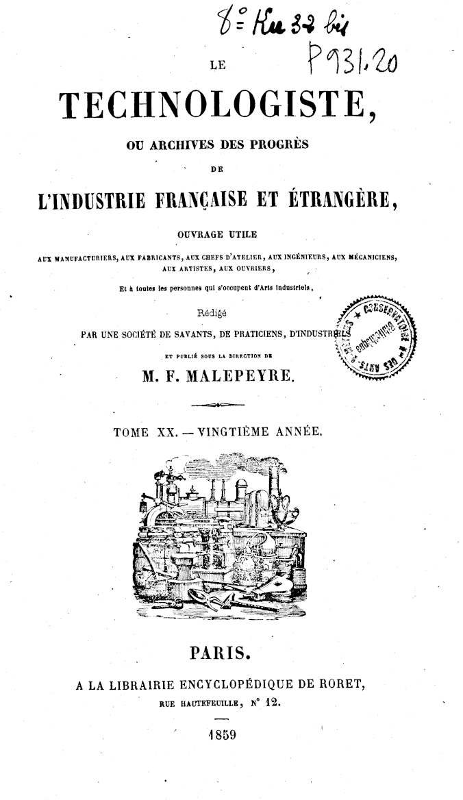 Page de titre du P931.20