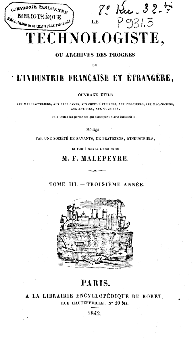 Page de titre du P931.3
