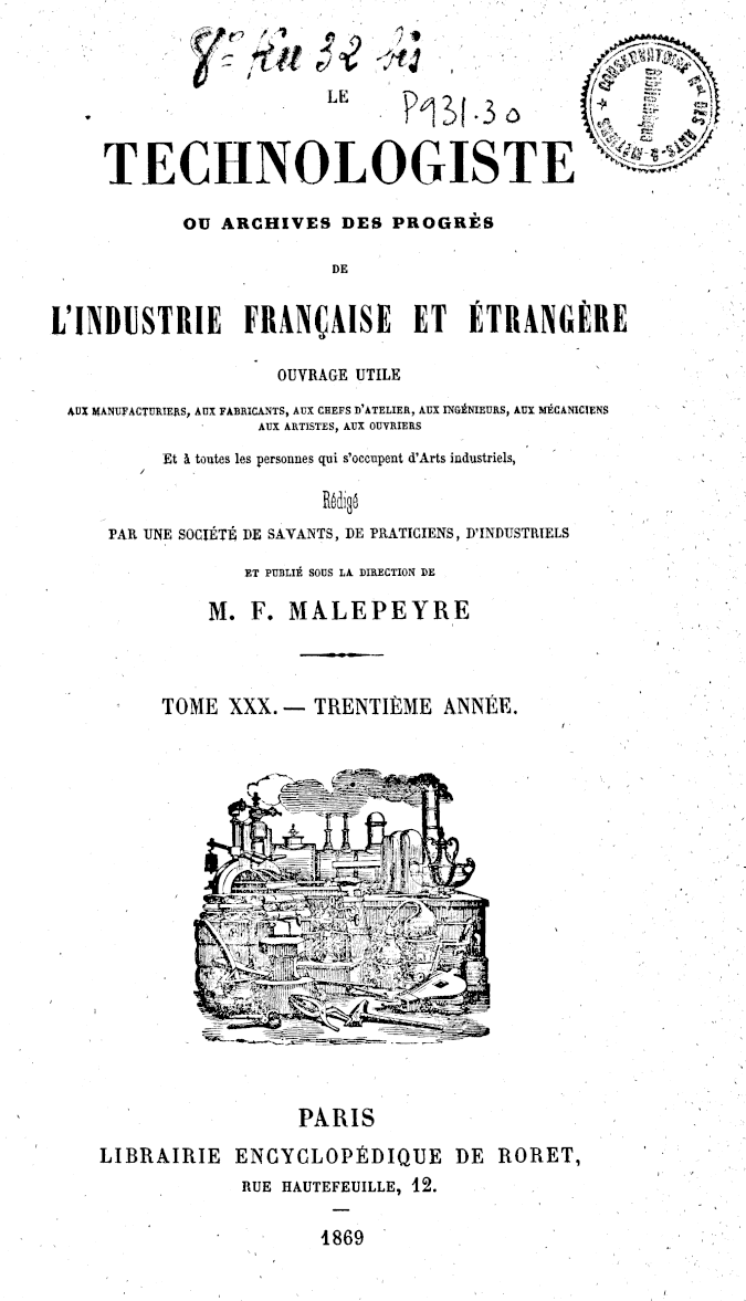 Page de titre du P931.30