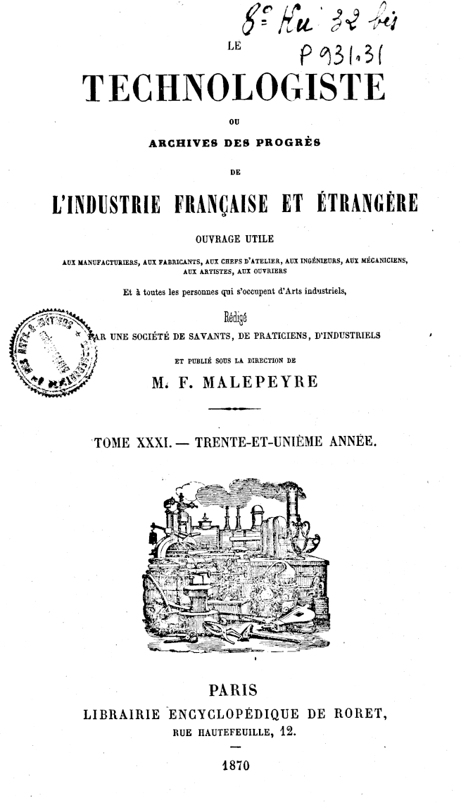 Page de titre du P931.31