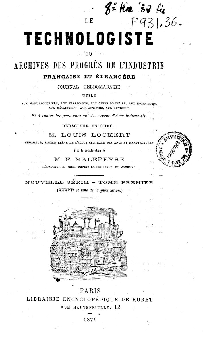 Page de titre du P931.36