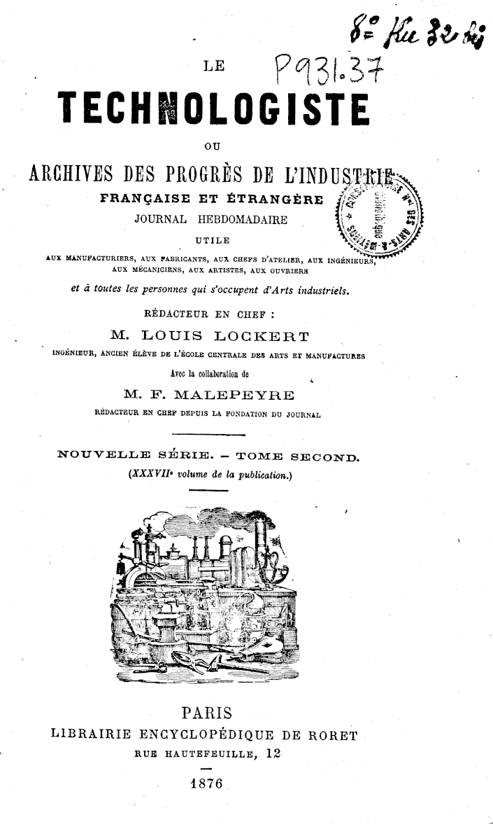 Page de titre du P931.37