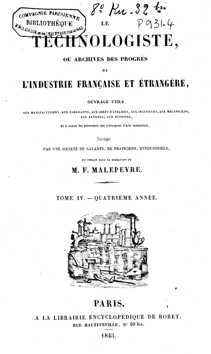 Page de titre du P931.4