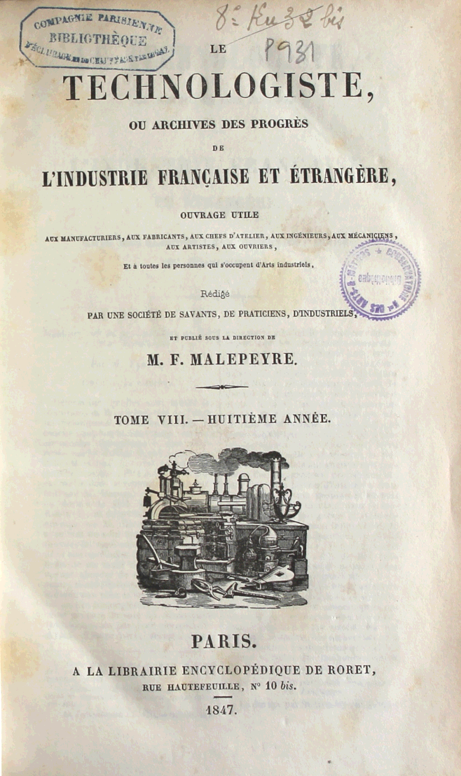Page de titre du P931.8