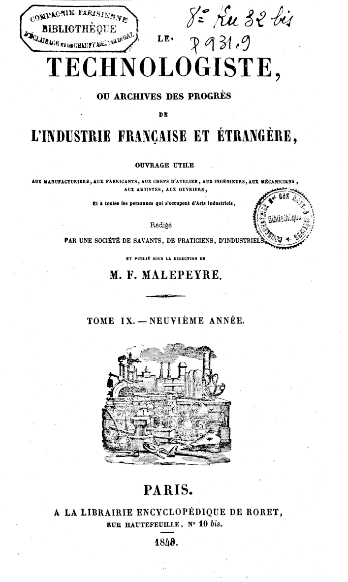 Page de titre du P931.9