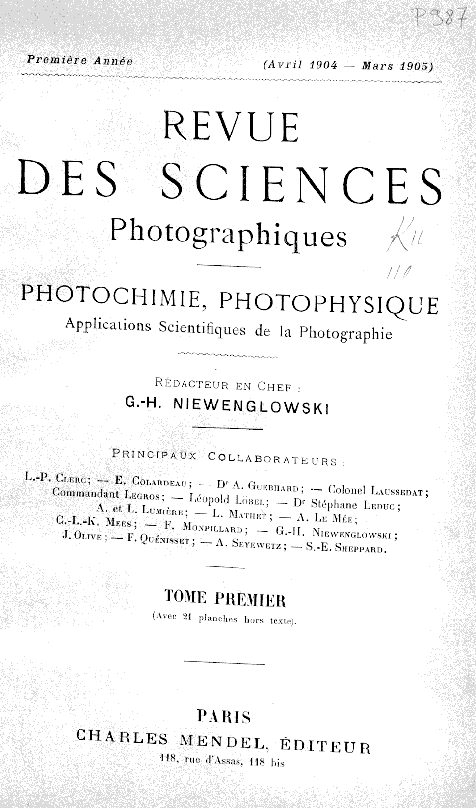 Page de titre du P987.1